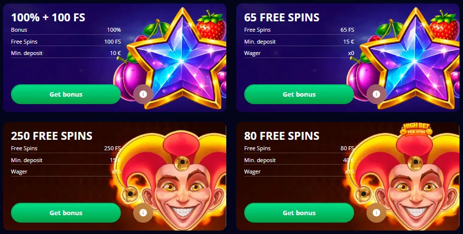 ফ্রি স্পিন Marvel Casino
